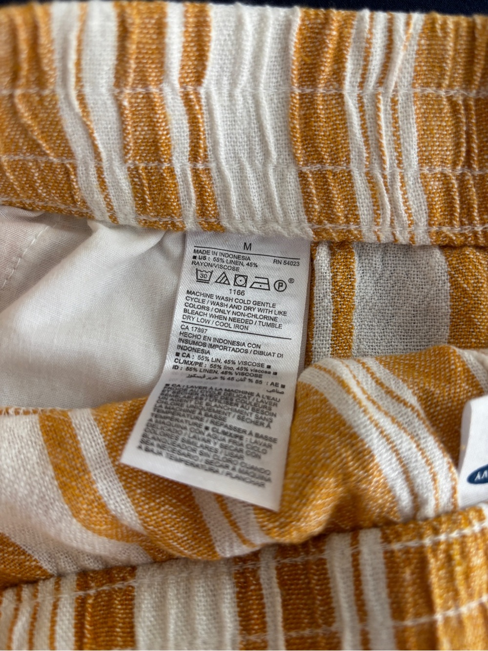 Old Navy Mustard Yellow and White Striped Athletic Shorts - Picture 4 of 5